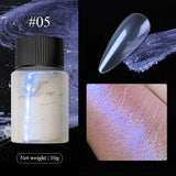 Popxstar Aurora Pearl Nude Pink White Nails Glitter Dust Chrome Moonlight White Rubbing on Powder Shell Mirror Pigment Nail Art Supplies