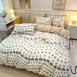 Popxstar  High-quality Home Pure Cotton Bedding Set 100% Cotton Skin-friendly Queen Duvet Cover Set with Sheets Comforter Cover Pillowcase