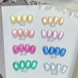 Summer Popular Refreshing Colorful Bubble Water Cat Eye Gel Nail Polish Super Glitter Glass Bead Nail Salon Nail Art