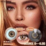 Popxstar  0~-6.50 1 Pair Colored Contact Lenses with Degree Myopia Lenses Natural Look Eye Contact Prescription Lenses