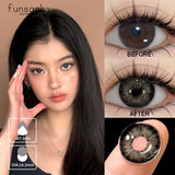 Popxstar  1 pair Colorcon Contact Lenses for Eyes Black Lenses Beautiful Cosmetic Pupil Blue Lenses Big Eyes Contacts Lens Yearly