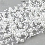 Popxstar 10M 3-8mm Beads Garland Pearl Strands Fish Chain Ribbon for Christmas Tree Wreath Gift Wrapping Decoration