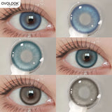 Popxstar  2pcs Myopia Color Contact Lenses for Eyes with Prescription Beauty Pupils Makeup Eye Color Lenses Fashion Blue Lenses