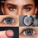 Two Pieces Diamond Collection Color Contact Lenses Myopia Contact Lenses with Diopter Lenses and Eye Contact Free Shipping New