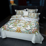 Popxstar  Premium 1000TC Egyptian Cotton Luxury Bedding Set Boho Style Digital Printing Duvet Cover Flat/Fitted Bed Sheet Pillowcases 4Pcs
