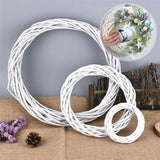 Popxstar 10-30CM Christmas Rattan Ring White Wreath Garland Hanging Vine Ring DIY Craft Xmas Ornaments Xmas Party Decorations