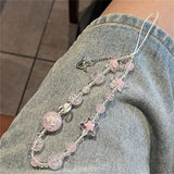 Popxstar Ins Style Sweet And Cute Versatile Mobile Phone Chain Star Mobile Phone Pendant Pink CCD Pendant Bow Camera Pendant