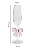 Popxstar  1pcs Elegant Borosilicate Glass Wine with Black Bow Romantic Valentine Champagne Cup Highball Creative Design