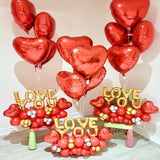 Popxstar 45pcs Valentine's Day I Love You Letter Red Heart Balloons Set,Love Balloons For Wedding Birthday Party Decoration, Valentine's