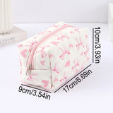 Popxstar 1 pc exquisite bowknot single-layer pencil case, floral pattern design storage bag, a must-have for back to school season