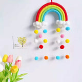 Cute fur ball rainbow Dream catcher Dreamcatcher living room bedroom children's room tapestry Wall decoration pendant gift