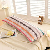 Popxstar  Winter new milk fleece printed long throw pillow couple household double long pillow waist pillow