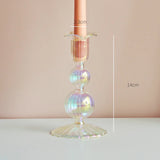 Popxstar Glass Candle Holder Home Decor Nordic Rainbow Vase Flower Table Living Room Decoration Candlestick Holder for Wedding