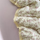Popxstar INS Girls Cherry Soft Bedding Set Washed Cotton Bed Sheet Queen King Size Duvet Set Flower Comforter Set Pillowcase Bed Linens