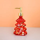 Popxstar  Christmas Design Glass Dispenser Bottle Refillable Pump for Shampoo Soap Lotion Holiday Bathroom Decor Gifts Vanity Organizer