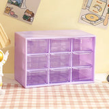 Popxstar Desktop 9 Grid Storage Boxes Organizer Transparent Small Drawer Partitioned Student Desk Wall-mounted Sundries Storage Box Cute