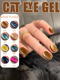 Autumn Winter Blue Black Red Glass Bead Crystal Cat Eye Gel Nail Polish New Whitening High Density Sparkling Nail