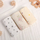 Popxstar Soft Absorbent Gauze Cotton Baby Square Towels Infant Wash Hand Face Towels Crepe Muslin Saliva Wipe Face Cloths for Babies