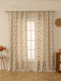 Popxstar 1PC Linen Wheat Fringe Embroidery Hanging Fringe Curtains Living Room Bedroom Window Decoration Blocking Rustic Style Curtains