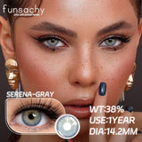 Popxstar  2pcs Color Brown Contact Lenses for Eyes Fashion Natural Gray Softlens Eye Makeup Contacts Yearly Cosmetic Color Lens