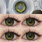 Popxstar  Two pieces Color Contact Lens CompanionFor Eye Use Lenses Green Blue Color Cosmetics Student Accessories Soft Lens Natural Anime