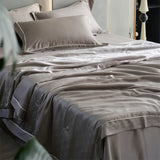 Popxstar  Ultra-high-end 100% Lyocell Jacquard Summer Blanket Set or 1 Pcs Natural Plant Fabric Cooling Quilt Mulberry Silk Fill Comforter