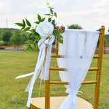 Popxstar  6pcs Wedding Party Decorative Chair Back Flowers, Outdoor Garden Artificial Flowers, Home Decorative Rose Fake Flowers