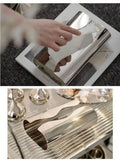 Popxstar Nordic Stainless Tissue Case Mirror Napkin Holder Silvery Napkin Box Desktop Tissue Box Table Decoration Kitchen Accessories