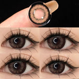 Popxstar  2Pcs Colored Contact Lenses Myopia Degree -0.00 to -8.00 Flower Talk Brown Eyes Beauty Pupil Gray Makeup Soft Lenses