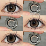 Popxstar  2PCS Big Grey Contact Lenses for Eyes Myopia Colored Contact Lens Natural Brown Pupils Gradient Contact Lens Black Lens