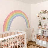 Popxstar  Large Rainbow Pastel Wall stickers Mural Nursery Kids Room Wall Decals Baby Shower Playroom Decorations Baby Boy Girl Gift
