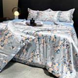 Popxstar  new high-end luxury silky Sleeping naked digital printing washed silk style Bedding Set Duvet Cover Bed Sheet Pillowcases