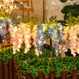 Solar Wisteria Flower Night Light Simulation Lamp Outdoor Waterproof Plug-in Lamp Solar Lawn Lamp Garden Courtyard Plug-in Lamp