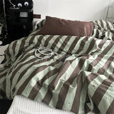 Bed Linen Duvet Cover Stripe Boys Girls Twin Queen Size Duvet Cover Pillowcase Bedding Adult INS Style Home Textile Nordic Sling