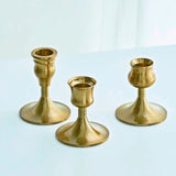 Popxstar 3pc Candlestick Holders Kit Brass Gold Candlestick Set Candle Holders Decorative Candlestick Stand for Wedding Party Dinning