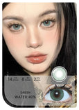 Popxstar  -2pcs Gradient Green Contact Lenses Natural Color Pupils Coffee Pearl Lenses Makeup Color Eye Lenses Brown Lens Gray Lens