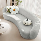 Stretch Shaped Sofa Protector for Living Room Semi-Circular Curved Couch Cover Soft Leaves Sectional Jacquard Sofa Slipcover