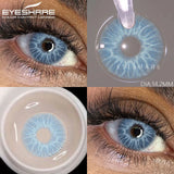 Popxstar Colored Contact Lenses for Eyes 1Pair/2Pcs Yearly Natural Blue Lenses Cosmetic Soft Beautyful Pupils Gray Eye Contacts