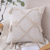 Popxstar  Throw Pillow Case  Decorative Tufted Cushion Cover Tassel Macrame Luxury Pillow Cover for Bed Sofa Couch Home Decor