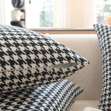 Popxstar Classic Black and White Houndstooth Pillow Cover for Home Chic Square Weave Houndstooth Cushion Cover for Modern Home Décor