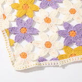 Popxstar Knitted Triangle Scarf Headbands Women Hollow Flower Korean Hair Band Turban Bandana Headwarp Fashion Hair Accessories