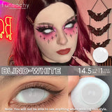 Popxstar  Cosplay Blind Black Lenses Anime White Eye Color Lens Halloween Vampire Lenses Cosmetic Colorful Multicontacts Red Lens
