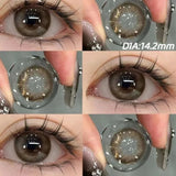 Popxstar 2PCS Color Contact Lenses Blue Lens Large Diameter For Eye with Myopia Green Natural Lens 14.5mm Beauty Pupils Yearly