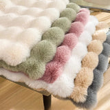 Faux Rabbit Chair Seat Cushion Arc-shaped Computer Chair Cushion Office Casual Dining Chair Cushion Mats Thickened