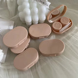 Popxstar Smooth Candy Color Portable Mini Contact Lens Case for Travel Lady Holder Storage Eye Care Container with Mirror Lenses Box