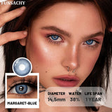 Popxstar  1 Pair Natural Contact Lenses for Eyes Colored Blue Softlens Fashion Beauty Women Makeup Lens Gray Pupil Cosmetic Lens
