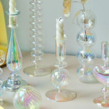 Popxstar Glass Candle Holder Home Decor Nordic Rainbow Vase Flower Table Living Room Decoration Candlestick Holder for Wedding