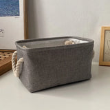 Popxstar New Linen Fabric Storage Basket Large Capacity，for Sorting and Organizing Miscellaneous Items Storage Baskets Woven Basket