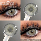 Popxstar Myopia Lenses 1 Pair Colored Contact Lenses with Degree Natural Eye Contacts Brown Lenses Gray Pupils Yearly Disposable
