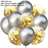 Popxstar  10pcs/lot Red Pink Gold Confetti Latex Balloons Birthday Party ation Kids Adult Metallic Balloon Helium Ball Wedding party Decor